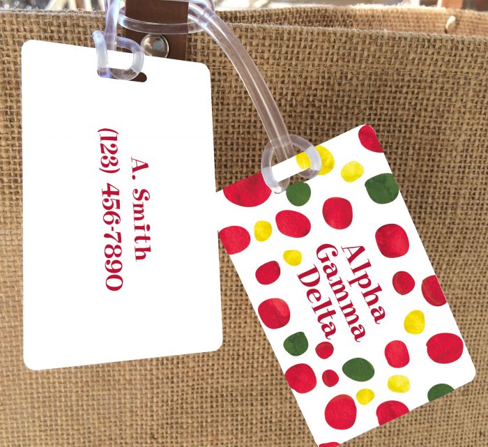Alpha Gamma Delta "Dots" Bag Tag