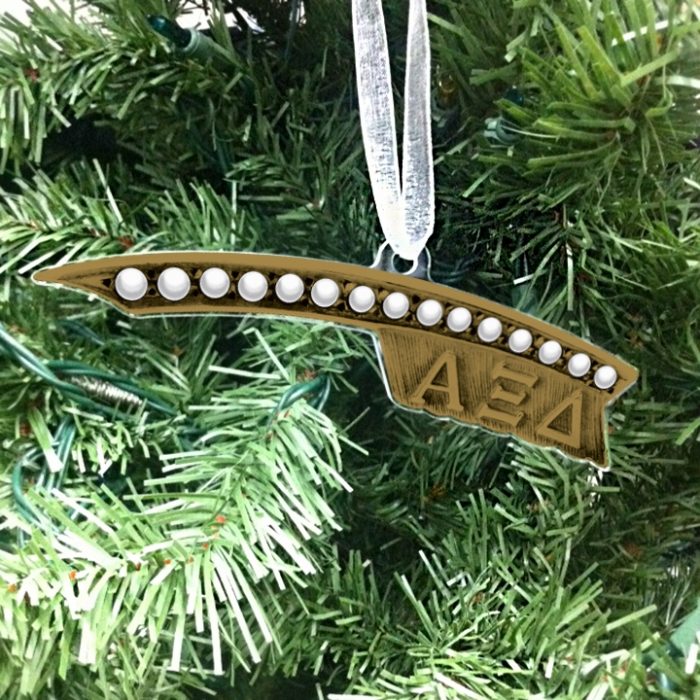 Alpha Xi Delta Holiday Ornament - Badge