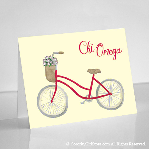 Chi Omega Notecards - Bike