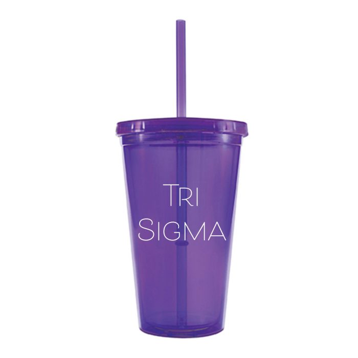 Sigma Sigma Sigma Tumbler w/Straw